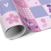 Cute Birthday Squares – Pink modern Pattern Geschenkpapier (Rolleneckpunkt)