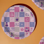 Cute Birthday Squares – Pink modern Pattern Pappteller