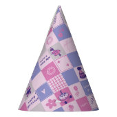 Cute Birthday Squares – Pink modern Pattern Partyhütchen (Links)