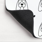 Cute Black and White Basset Hound Heart Pattern Mousepad (Ecke)