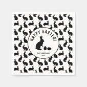 Cute Black And White Bunnies Modern Easter Serviette (Vorderseite)