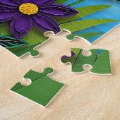 Cute Black and White Cat, Flowers and Butterflies Puzzle (Seite)