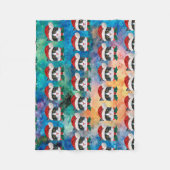 Cute Black and White Christmas Cat Faces Pattern Fleecedecke (Vorderseite)