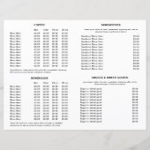 Cute Black and White Coffee Cup Coffee Shop Menu (Rückseite)