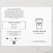 Cute Black and White Coffee Cup Coffee Shop Menu (Vorderseite)