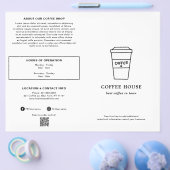 Cute Black and White Coffee Cup Coffee Shop Menu Flyer (Einzeln)