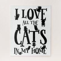 Cute Black and white I love all cats in my home