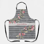 Cute Black And White Stripe Schürze (Vorderseite)