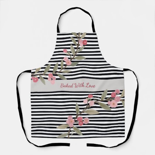 Cute Black And White Stripe Schürze (Vorderseite)