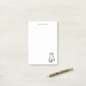 Cute black and white whimsical Cat Notepad Post-it Klebezettel (Auf Schreibtisch)