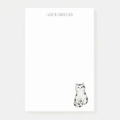 Cute black and white whimsical Cat Notepad Post-it Klebezettel (Vorderseite)