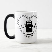 Cute Black Angel Cat Lovers Heart Mug Verwandlungstasse (Links)