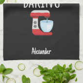 Cute Black Baking Gifts For Kids Baby Boys Baker Geschirrtuch (Gefaltet)