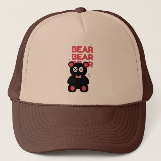 Cute black Bear Minimalist – Fun Modern Design  Truckerkappe (Vorderseite)