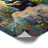 Cute Black Bear Reading a Book Poster (Ecke)