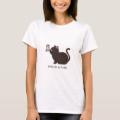 Cute Black Cat Butterfly Nose Kiss T-Shirt (Vorderseite)