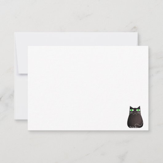 Cute Black Cat Custom Blank Mitteilungskarte (Vorderseite)