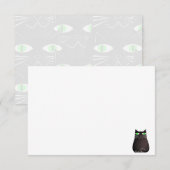 Cute Black Cat Custom Blank Mitteilungskarte (Vorne/Hinten)