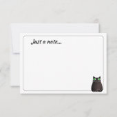 Cute Black Cat Custom Just a Note Mitteilungskarte (Vorderseite)