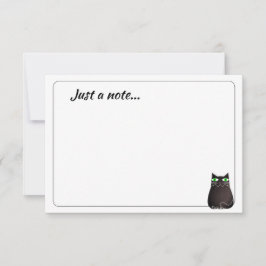 Cute Black Cat Custom Just a Note Mitteilungskarte