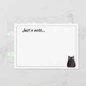 Cute Black Cat Custom Just a Note Mitteilungskarte (Vorne/Hinten)