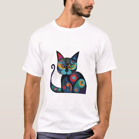 cute black cat design T-Shirt (Vorderseite)