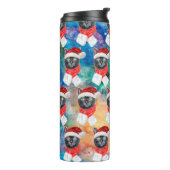 Cute Black Cat Funny Christmas Holidays Thermosbecher (Nach links gedreht)