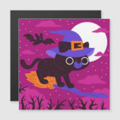 Cute Black cat Halloween Magnetkarte (Vorne/Hinten)