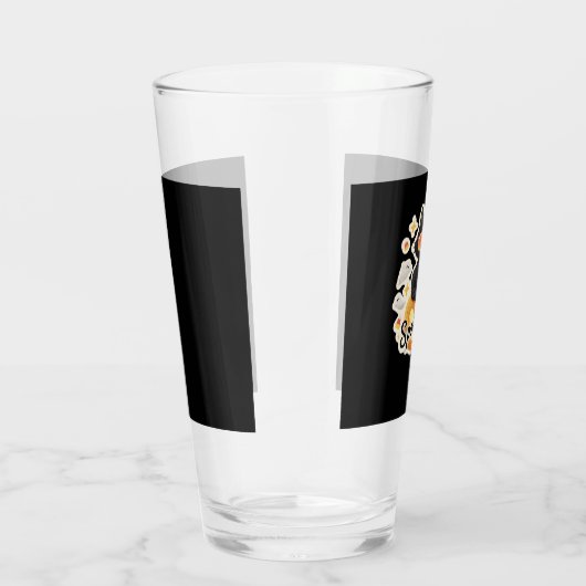 Cute Black Cat Halloween Pumpkin Oversized T-Shirt Glas (Rechts)