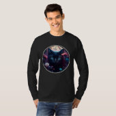 Cute Black Cat Hiding in Spring Flowers Aesthetic T-Shirt (Vorne ganz)