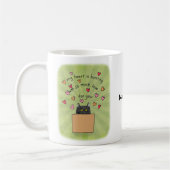 Cute Black Cat In Box Cat Lover Custom Name Kaffeetasse (Links)