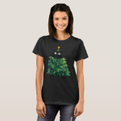 Cute Black Cat In Christmas Tree Cat Lover Holiday T-Shirt (Vorne ganz)