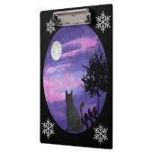 Cute Black Cat inder sky romntic\watercolor Klemmbrett (Links)