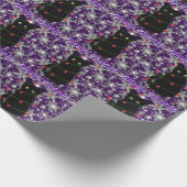 Cute Black cat Meowy Christmas  Geschenkpapier (Ecke)