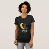 Cute Black Cat on Moon - Full Moon Friend T-Shirt (Vorne ganz)