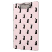 Cute Black Cat Pattern on Pastel Pink Klemmbrett (Links)