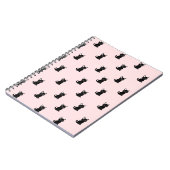 Cute Black Cat Pattern on Pastel Pink Notizblock (Linke Seite)