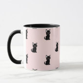 Cute Black Cat Pattern on Pastel Pink Tasse (Links)