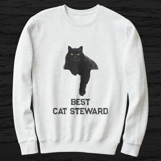 Cute Black Cat Photo Funny Quote Personalized Pet Sweatshirt