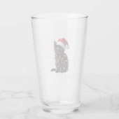 Cute Black Cat Santa Christmas Lights Meow Kitty K Glas (Rückseite)