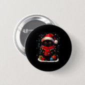 Cute Black Cat Santasnowflake Christmas Xmas Women Button (Vorne & Hinten)
