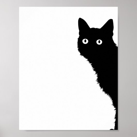 Cute Black Cat Side Look Poster for Cat Lovers (Vorne)