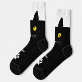 Cute Black Cat Socks Gift for Cat Lovers Socken (Linkes Detail)