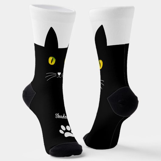Cute Black Cat Socks Gift for Cat Lovers Socken (Gewinkelt)