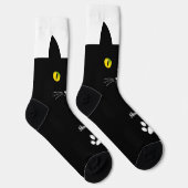 Cute Black Cat Socks Gift for Cat Lovers Socken (Rechts)