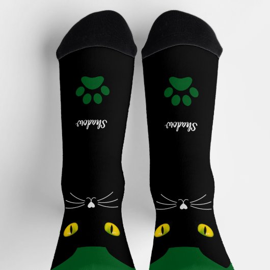 Cute Black Cat Socks Gift for Cat Lovers Socken (Oben)