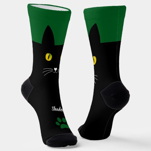 Cute Black Cat Socks Gift for Cat Lovers Socken (Gewinkelt)
