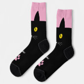 Cute Black Cat Socks Gift for Cat Lovers Socken (Linkes Detail)
