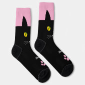 Cute Black Cat Socks Gift for Cat Lovers Socken (Rechts)