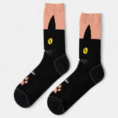 Cute Black Cat Socks Gift for Cat Lovers Socken (Linkes Detail)